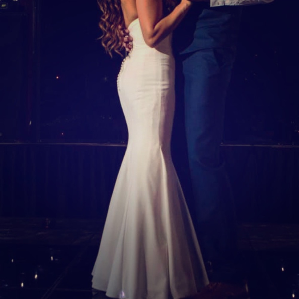 White Strapless Gown - Bridal Dress